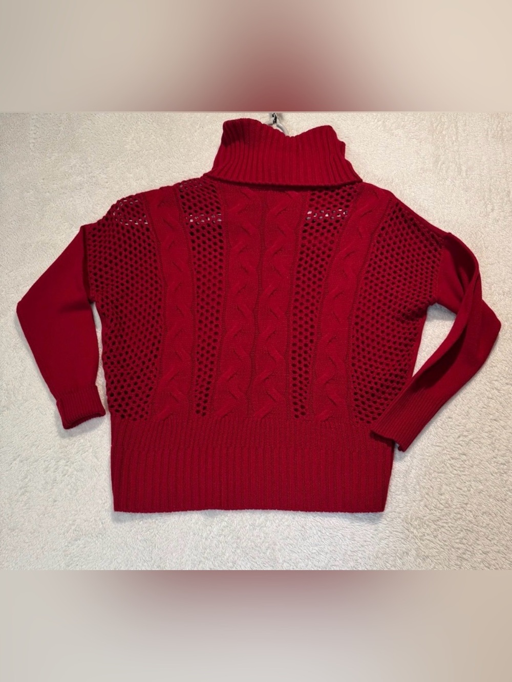 White House Black Market Cowl Neck Sweater Size Medium Cerise Color New